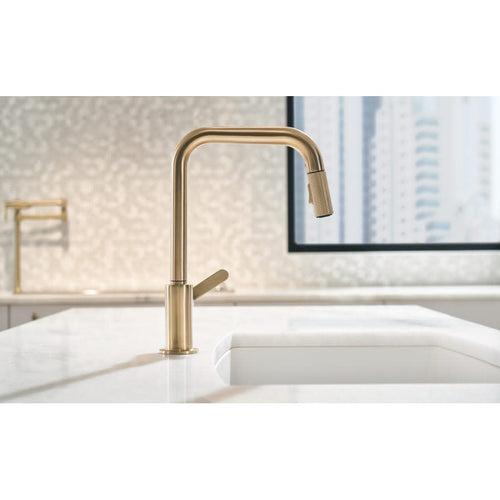 Litze Single Handle Square Arc Pull Down Kitchen Faucet with Industrial Handle - Limited Lifetime Warranty - lssdxpajba0qgjfdd9x3_x500.jpg