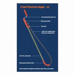 Flexicore® Down Head Toilet Closet Auger, 3 ft L Cable, Vinyl Grip Handle - mcut5cdgfed9vcgysrod_800x500@2x.jpg