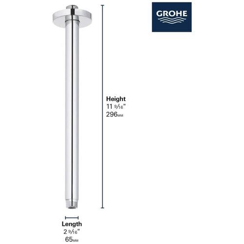 Rainshower 12" Ceiling Shower Arm with Flange and 1/2" Threaded Connection for Grohe Shower Heads - mczgdajttswq1yspyycb_x500.jpg