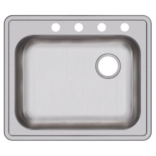 Dayton® Single Bowl Kitchen Sink, Top Mount, ADA, 25 x 21-1/4 in, 5-1/4 in Bowl Depth, 4-Hole, 22 ga Brushed Satin Steel, Stainless - mf0yfelrkvwxkhx4wlze_x500.jpg