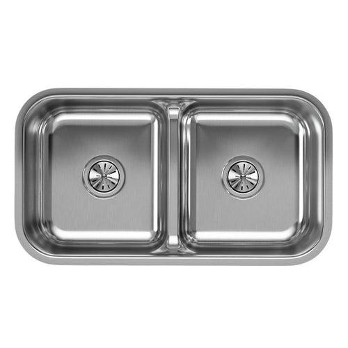 Lustertone™ Classic Double Bowl Kitchen Sink, Under Mount, 32-1/2 x 18-1/8 in, 8 in Bowl Depth, 18 ga Lustrous Satin Steel, Stainless - mibgcud8ovg1u7rwre2a_x500.jpg