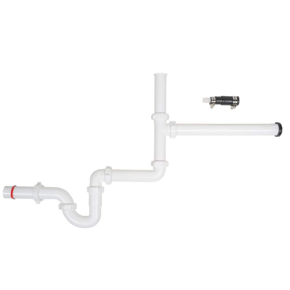 1-1/2 in. White Plastic Slip-Joint Garbage Disposal Install Kit with Dishwasher Garbage Disposal Connector - mnsh3fwqsukquzxnsihz_800x500@2x.jpg