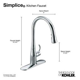 Simplice 1.5 GPM Single Hole Pull Down Kitchen Faucet - Includes Escutcheon - mpuoikr1w8qzf168dfva_x500.jpg