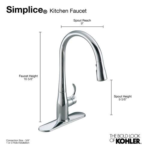 Simplice 1.5 GPM Single Hole Pull Down Kitchen Faucet - Includes Escutcheon - mpuoikr1w8qzf168dfva_x500.jpg