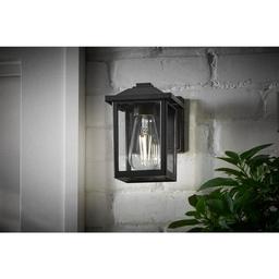 1-Light 7 in. Black Hardwired Classic Outdoor Wall Light Lantern Sconce with Clear Glass - msnyv2g3rksuktxgvi3h_x500.jpg