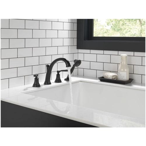 Woodhurst Deck Mounted Roman Tub Filler with Built-In Diverter - Includes Hand Shower - mvocen2cj7tz3u2f58vw_x500.jpg