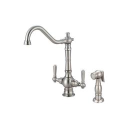 Americana Kitchen Faucet, Deck Mount, ADA, 2 Lever Handles, 2-Hole, PVD Brushed Nickel - mzb1oul33dkhtwu6uunj_800x500@2x.jpg