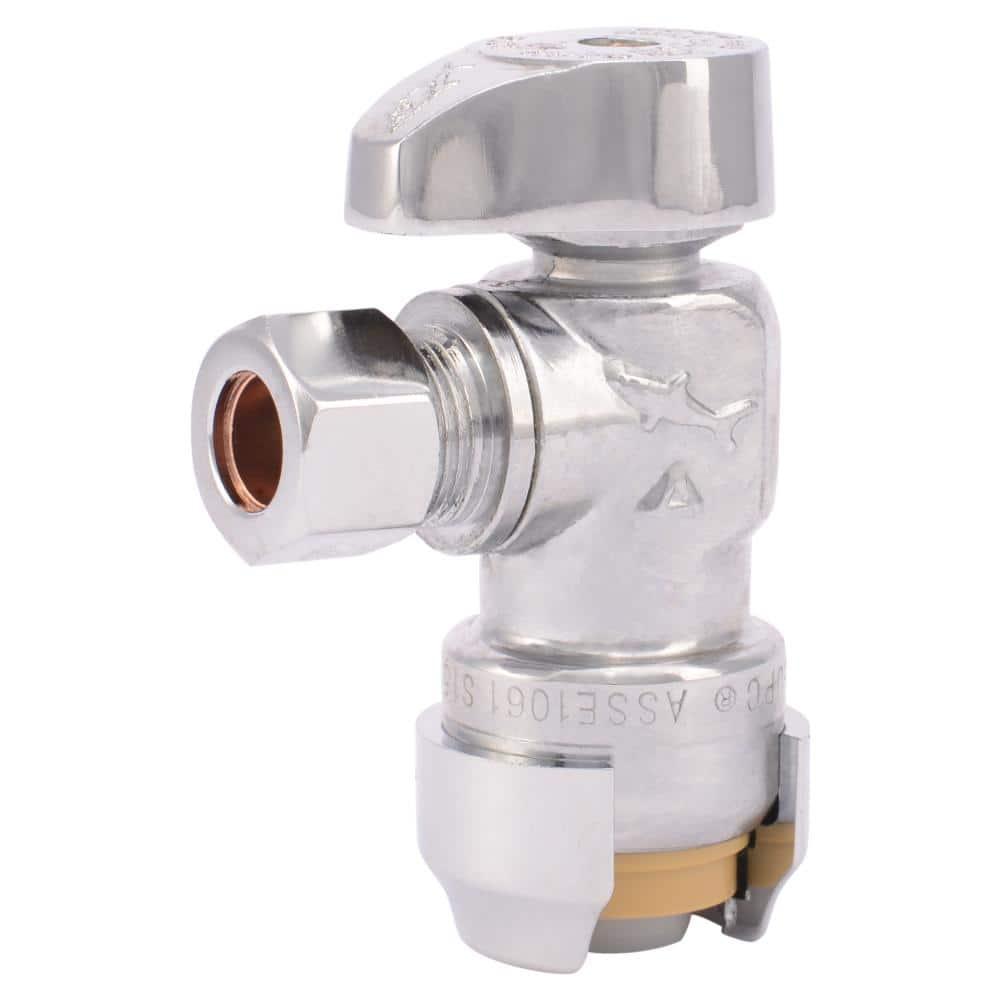 SharkBite 1/2 in. Push-to-Connect x 3/8 in. O.D. Compression Chrome-Plated Brass Quarter-Turn Angle Stop Valve - n5ry2gracryu4umubw8z_800x500@2x.jpg