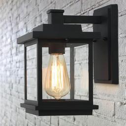 LNC Square 1-Light Black Outdoor Wall Lantern Sconce with Clear Glass Shade, Modern Exterior Wall Light for Patio Garden - nbmzqvqt0vwtxc3t2e2v_800x500@2x.jpg