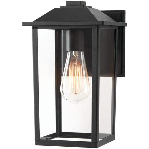 1-Light 12 in. Black Hardwired Transitional Outdoor Wall Light Lantern Sconce with Clear Glass - ngf7nv3lgohb4pxqjcs1_x500.jpg