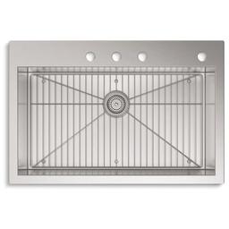 Vault 33" Single Basin Drop-In / Under-Mount 18-Gauge Stainless Steel Kitchen Sink with SilentShield - Basin Rack Included - nhhqchnwwygmvcmc1fpg_x500.jpg