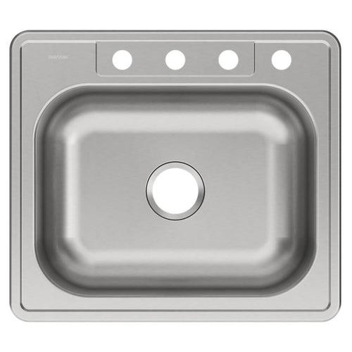 Dayton® Single Bowl Kitchen Sink, Top Mount, 25 x 22 in, 8 in Bowl Depth, 4-Hole, 20 ga Elite Satin Steel, Stainless - nybvleaw1fe4vovq3lji_x500.jpg