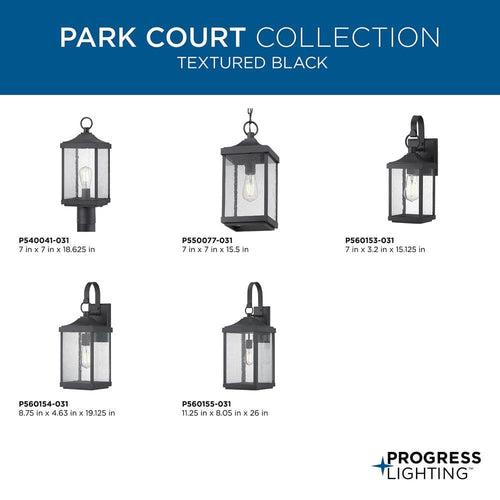 Park Court 1-Light Textured Black Traditional Outdoor Post Lantern with Clear Seeded Glass - nypfn4kabizg5sytmwhn_x500.jpg