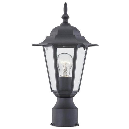 1-light Textured Black Outdoor Post Light with Clear Glass - ohfr1o5cgmangqzaz4ob_x500.jpg