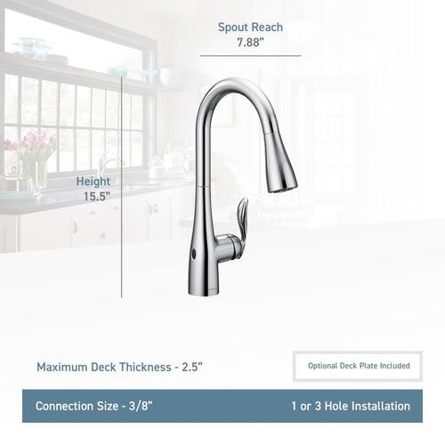 Arbor Pull-Down High Arc Kitchen Faucet with MotionSenseâ¢, Power Cleanâ¢, and Reflexâ¢ Technology - Includes Escutcheon Plate - ojvfclaekmn0nwajejrf_x500.jpg