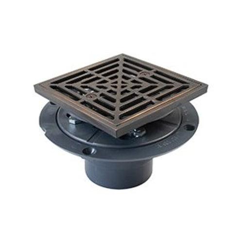 Shower Pan Drain, 2 in, Hub, 4-1/2 in, Grid, PVC Drain, Oil Rubbed Bronze - oonctuht9sitzvcu3dz5_x500.jpg