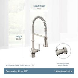 Paterson 1.5 GPM Single Hole Pre-Rinse Pull Down Kitchen Faucet with Power Boost - ouilq6yxscqzgbazn9ry_x500.jpg