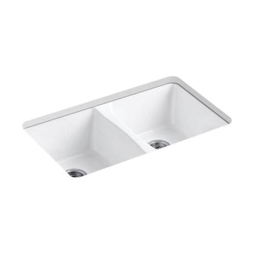 Deerfield® Double Bowl Kitchen Sink, Under Mount, 33 x 22 in, 9 in Bowl Depth, 5-Hole, Cast Iron, White - ow8ll3qlbrdxpbewrsjj_x500.jpg