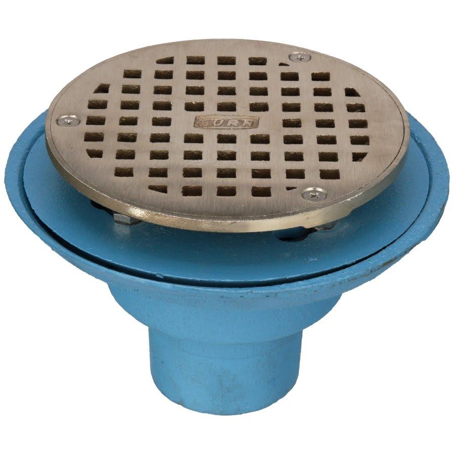 Round Shower Drain, 6-3/8 in OD, 2 in, No-Hub, 5-3/16 in, Nickel Bronze Grid, Cast Iron Drain - owa4sxdbleyv68oybfqd_800x500@2x.jpg