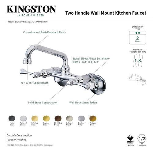 Kitchen Faucet, Wall Mount, ADA, 2 Lever Handle, 2-Hole, Polished Chrome - p2urqmzy7imsb5bmfj5s_x500.jpg