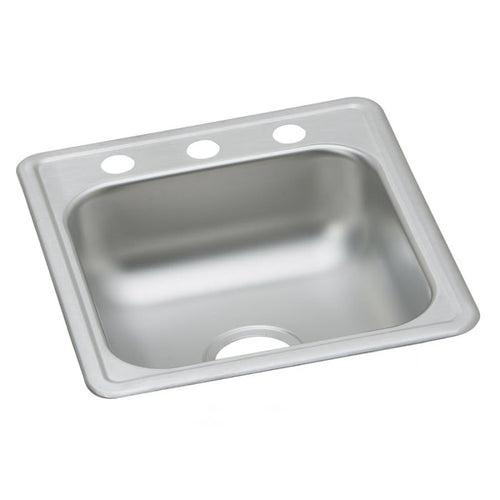 Dayton® Single Bowl Bar Sink, Top Mount, ADA, 19 17 x 19 in, 6 in Bowl Depth, 3-Hole, 22 ga Satin Steel, Stainless - p2wgnrrpbotqyqovtuoi_x500.jpg