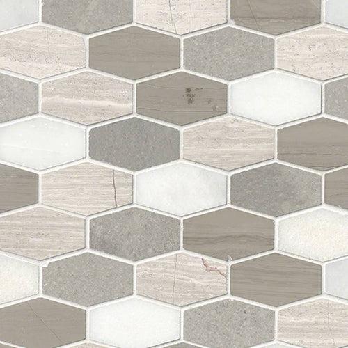 Bellagio Blend Elongated Hexagon Mosaic Tile - p6ssaimddvmw4mgsyqjg_x500.jpg