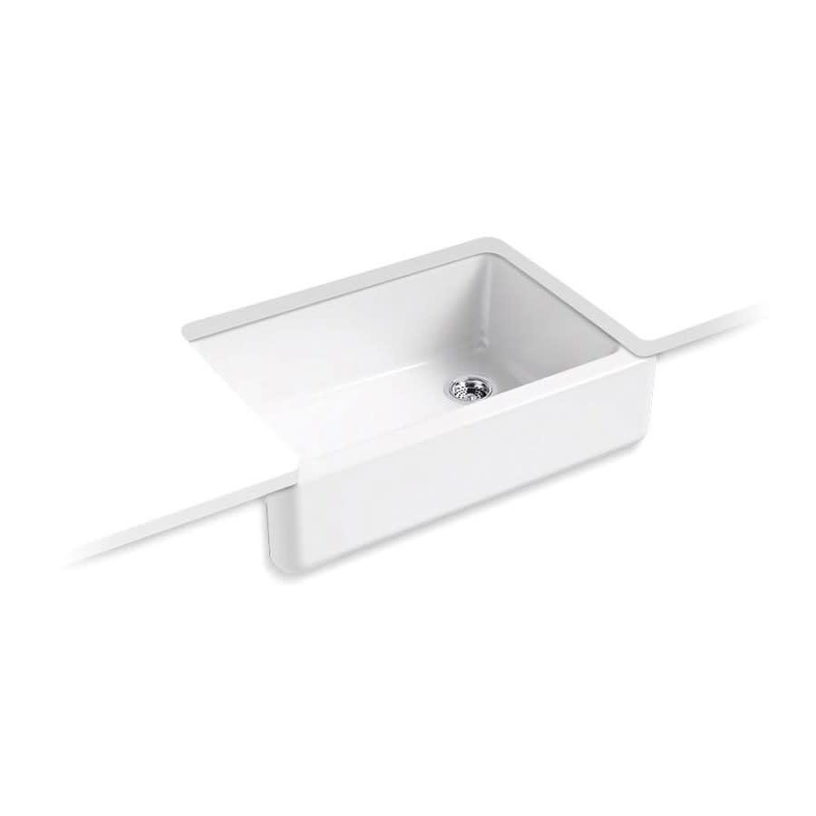 Whitehaven® Single Bowl Kitchen Sink, Under Mount, 32-11/16 x 21-9/16 in, 8-13/16 in Bowl Depth, Cast Iron, White - pckmdo05omwc8lp9ssgr_800x500@2x.jpg