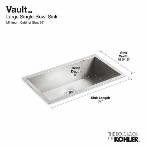 Vault 32" Undermount Single Basin Stainless Steel Kitchen Sink with SilentShield Technology - phaeximgxbxdysljhlut_x500.jpg