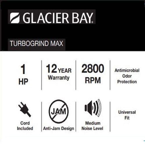 Glacier Bay TurboGrind Max 1 hp. Continuous Feed Garbage Disposal with Power Cord - piroo0pp96th4rvd6h9l_x500.jpg