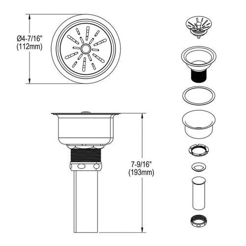 Deluxe 3-1/2 in, Drain Type 304/304L Stainless Steel Body Strainer Basket Rubber Seal and Tailpiece, Polished Chrome - pk2rexx49g4mbqc6ytmb_x500.jpg