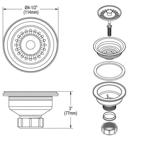 Drain Fitting With Removable Basket Strainer and Rubber Stopper, Caviar - pzb7jhf130izxoocqpsa_x500.jpg