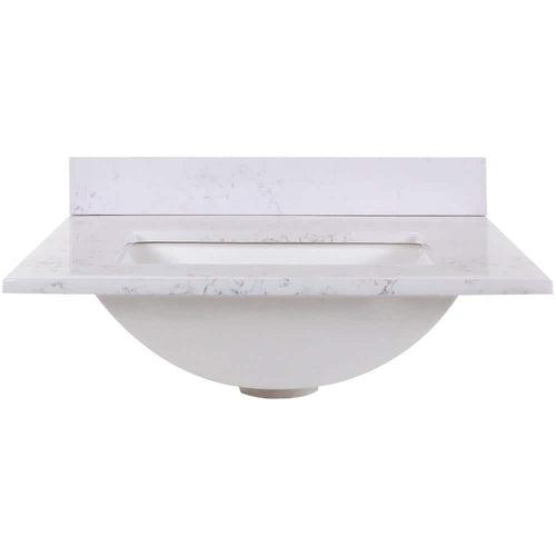 25 in. W x 22 in. D Cultured Marble White Rectangular Single Sink Vanity Top in Pulsar - pzdzhjpmj9rj275gtza3_x500.jpg