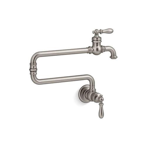 Artifacts® Pot Filler Faucet, Wall Mount, 2 Lever Handle, 1-Hole, Vibrant Stainless - q6o8n1aiqxpobp7hrhx7_x500.jpg