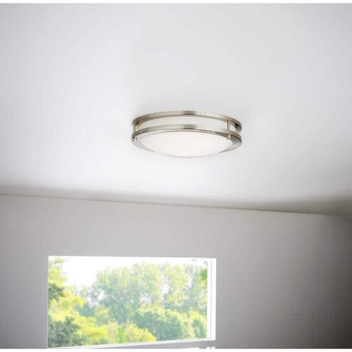 Hampton Bay Flaxmere 12 in. Brushed Nickel Dimmable LED Integrated Flush Mount with Frosted White Glass Shade - qb9fk786j3dpm5eys70n_x500.jpg