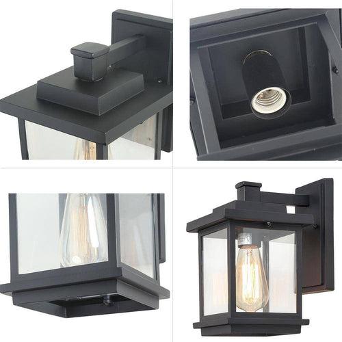 LNC Square 1-Light Black Outdoor Wall Lantern Sconce with Clear Glass Shade, Modern Exterior Wall Light for Patio Garden - qlf7rwy5egjqypfsputk_x500.jpg