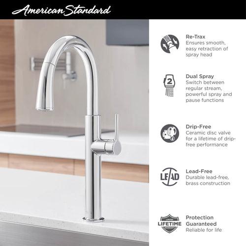 Studio S 1.8 GPM Single Hole Pull Down Kitchen Faucet with Re-Trax Technology - qlybkjjgfpzunjicrxpd_x500.jpg