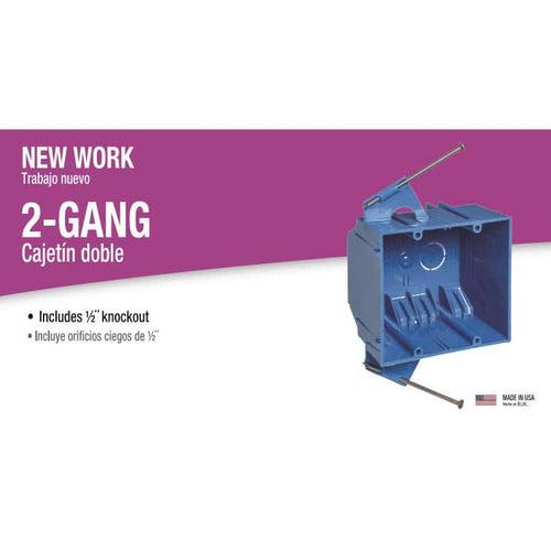 2-Gang 32 cu. in. Blue PVC New Work Electrical Switch and Outlet Box - qpd2xlpmhhwv2mt14pqe_x500.jpg