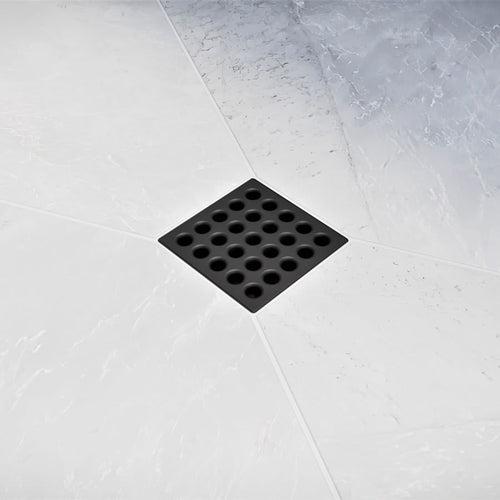 Pro Drain Cover, 3.75 in L x 3.75 in W, Stainless Clad/ Polycarbonate, Matte Black - qqpmkwnuirwub0v165wv_x500.jpg