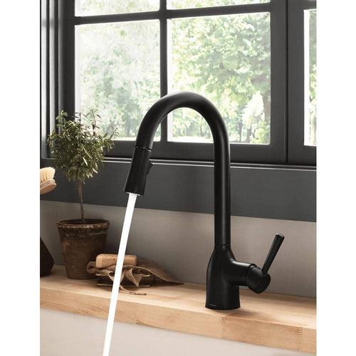 Adler Single-Handle Pull-Down Sprayer Kitchen Faucet with Reflex and Power Clean in Matte Black - qvrjftbhcnfyi6bdgohr_x500.jpg