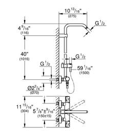 New Tempesta Double Handle Thermostatic Shower System 10-13/16" Shower Arm- Less Shower Head and Handshower - qyfqdpyamagawbyhhmpk_x500.jpg