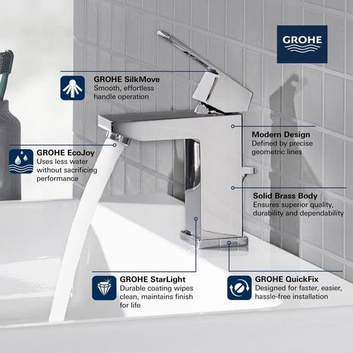 Eurocube 1.2 GPM Single Hole Bathroom Faucet with StarLight, SilkMove, EcoJoy, and QuickFix Technologies - Includes Pop-Up Drain Assembly - r4ll2cilirxmmzvf5x9i_x500.jpg