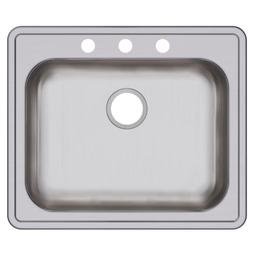 Dayton® Single Bowl Kitchen Sink, Top Mount, ADA, 25 x 21-1/4 in, 5-1/4 in Bowl Depth, 3-Hole, 22 ga Brushed Satin Steel, Stainless - rmin7jeg9o9xwxgsra5y_x500.jpg