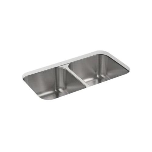 McAllister® Double Bowl Kitchen Sink, Under Mount, 31-15/16 x 18-1/8 in, 8-9/16 in Bowl Depth, 18 ga Luster Steel, Stainless - rq27dud3iuhjdg4wpgml_x500.jpg