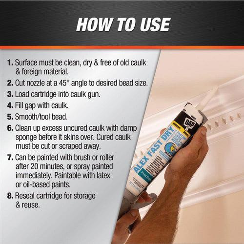 DAP Alex Fast Dry 10.1 oz. White Acrylic Latex Plus Silicone Caulk - rtgl8mopgelwx9gkq1nt_x500.jpg