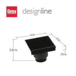 Designline 4 in. x 4 in. Stainless Steel Square Shower Drain with Square Pattern Drain Cover in Matte Black - s1c8aeapsrmll3y6vq3u_x500.jpg