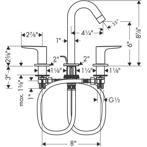 Logis 1.2 GPM Widespread Bathroom Faucet with EcoRight and ComfortZone Technologies - Drain Assembly Included - s1zvqvvelkq5e7fj8wnj_x500.jpg