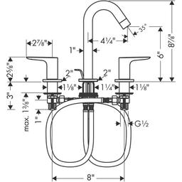 Logis 1.2 GPM Widespread Bathroom Faucet with EcoRight and ComfortZone Technologies - Drain Assembly Included - s1zvqvvelkq5e7fj8wnj_x500.jpg