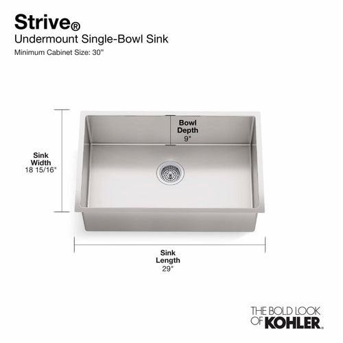 Strive 29" Single Basin Undermount 16-Gauge Stainless Steel Kitchen Sink with SilentShield with Basin Rack and Utility Shelf - spyrn02hbznbwr5texbm_x500.jpg