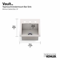 Vault 15" Drop In or Undermount Single Basin Stainless Steel Bar Sink with Sink Rack and Three Faucet Holes - suehekrvab9x9xt134rb_x500.jpg