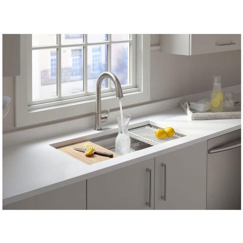 Prolific 29" Undermount Stainless Steel Single Basin Kitchen Sink with SilentShield Technology, Bamboo Cutting Board, 2 Multipurpose Racks, Colander, and Washbin - svgdyrc4lao8waj7f4ym_x500.jpg